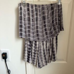 Strapless tie dye romper